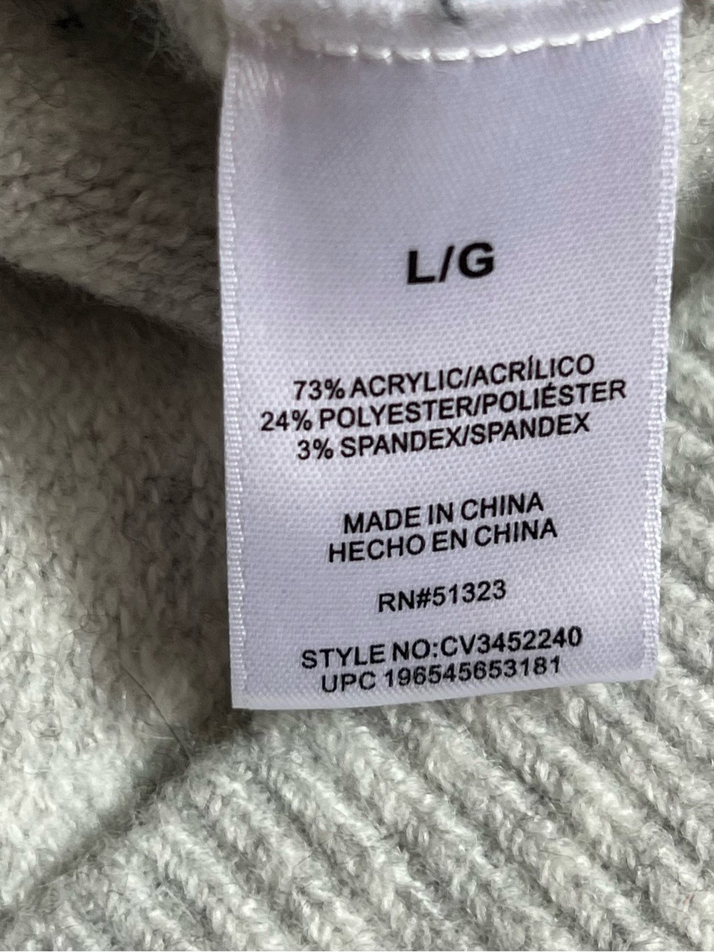 Vince Camuto Light Gray Crewneck Sweater Oversized Super Soft - Picture 6 of 6